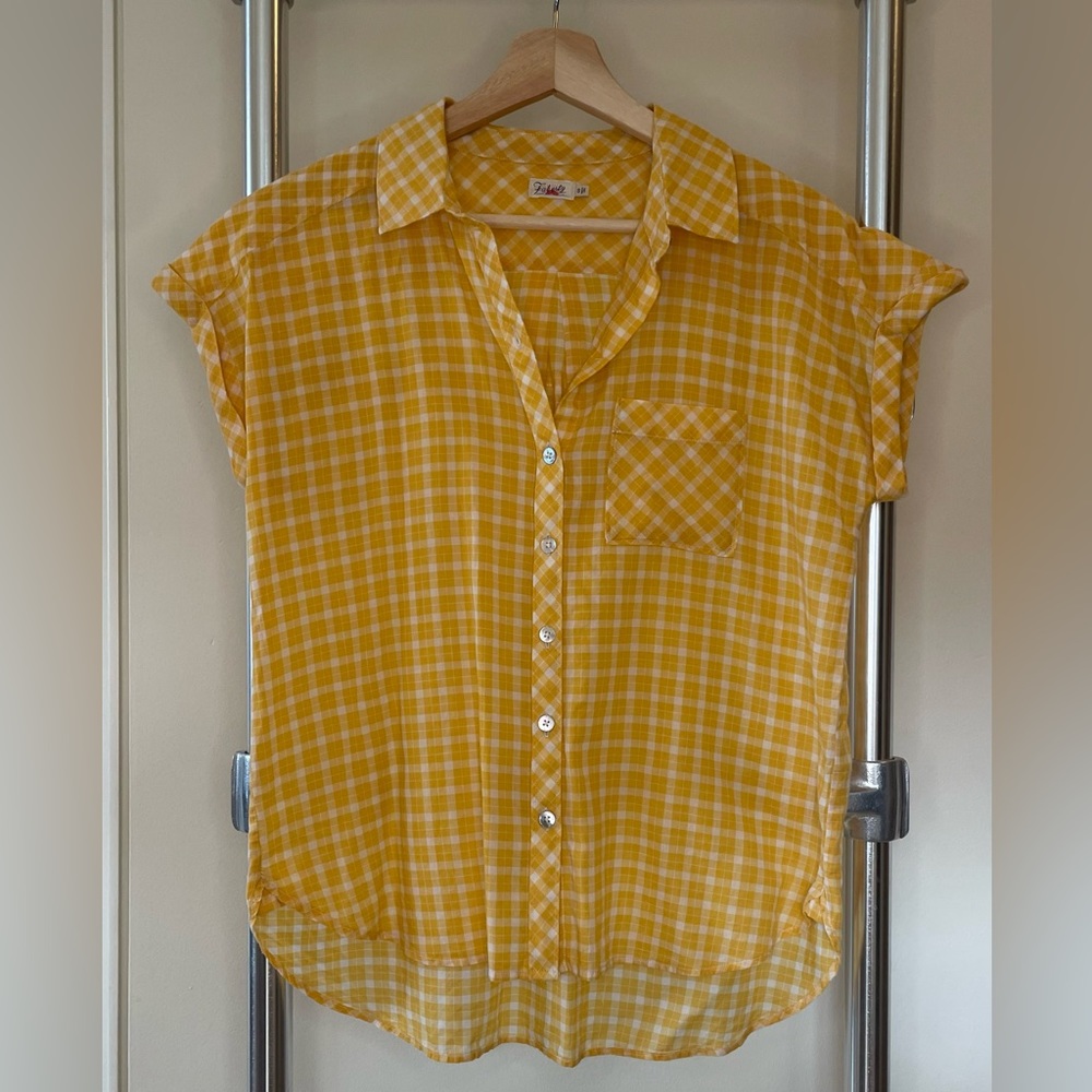 Faherty | Yellow Gingham Breeze Button Down